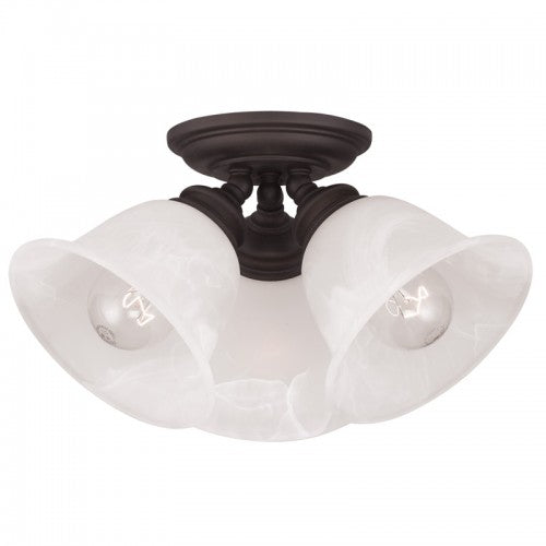 3 Light Bronze Ceiling Mount Semi Flush Livex