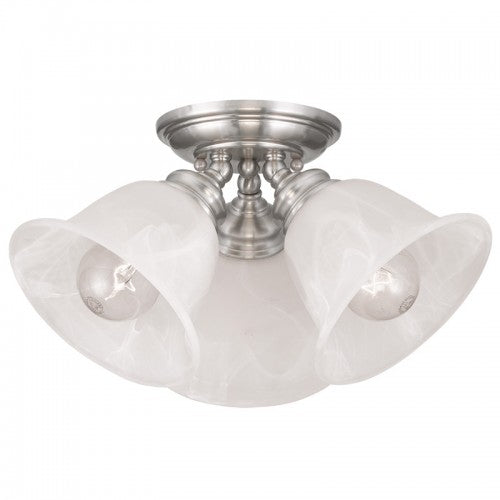 3 Light Brushed Nickel Ceiling Mount Semi Flush Livex