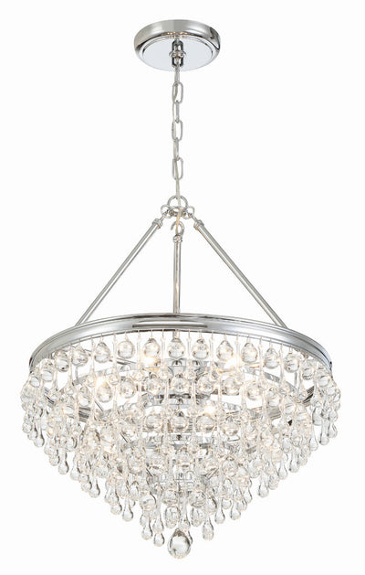 Calypso 6 Light Crystal Teardrop Polished Chrome Chandelier Chandelier Crystorama