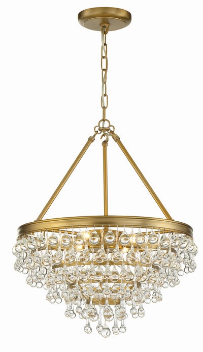 Calypso 6 Light Crystal Teardrop Vibrant Gold Chandelier Chandelier Crystorama