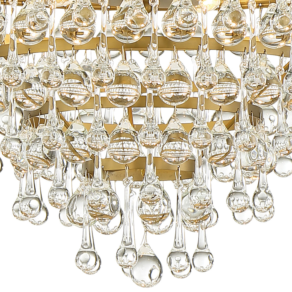 Calypso 6 Light Crystal Teardrop Vibrant Gold Chandelier Chandelier Crystorama