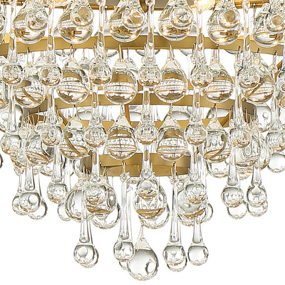 Calypso 6 Light Crystal Teardrop Vibrant Gold Chandelier Chandelier Crystorama