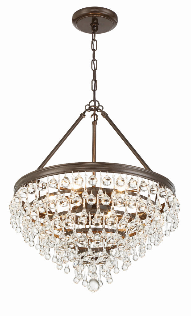 Calypso 6 Light Crystal Teardrop Vibrant Bronze Chandelier Chandelier Crystorama