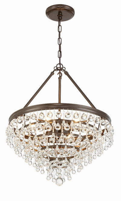 Calypso 6 Light Crystal Teardrop Vibrant Bronze Chandelier Chandelier Crystorama