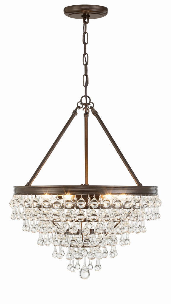 Calypso 6 Light Crystal Teardrop Vibrant Bronze Chandelier Chandelier Crystorama