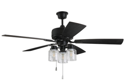 52" Kate in Flat Black  w/ Black Walnut/Grey Walnut Blades Ceiling Fan CRAFTMADE