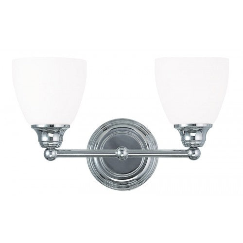 2 Light Polished Chrome Bath Light Wall Sconce Livex