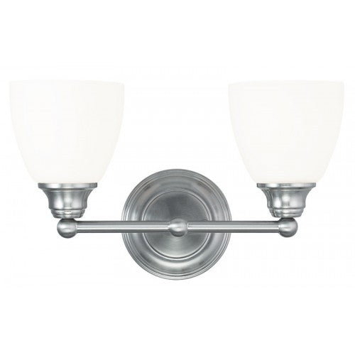 2 Light Brushed Nickel Bath Light Wall Sconce Livex