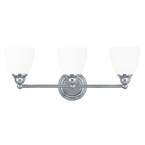 3 Light Polished Chrome Bath Light Wall Sconce Livex