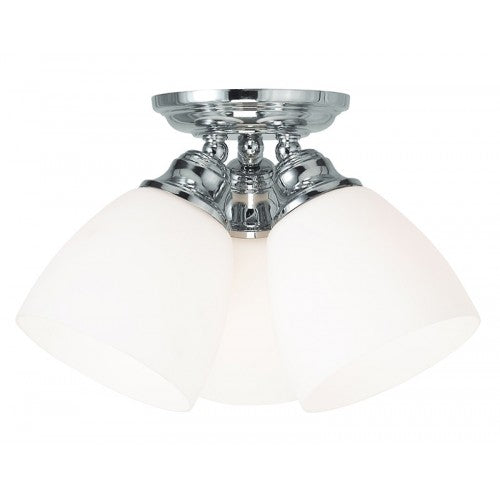 3 Light Polished Chrome Ceiling Mount Semi Flush Livex