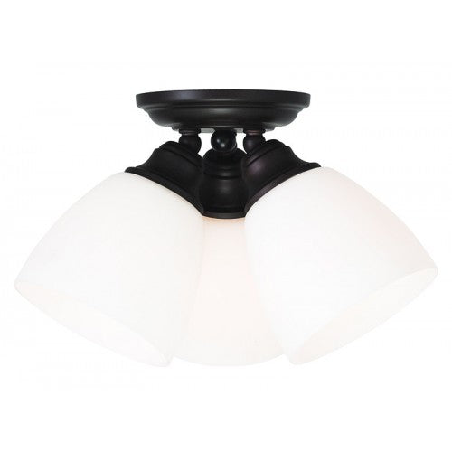 3 Light Bronze Ceiling Mount Semi Flush Livex