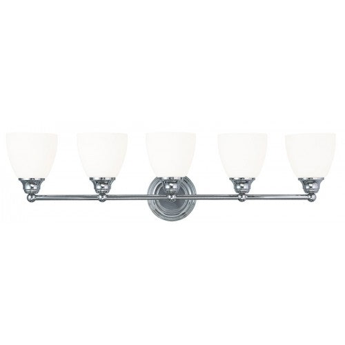 5 Light Polished Chrome Bath Light Wall Sconce Livex