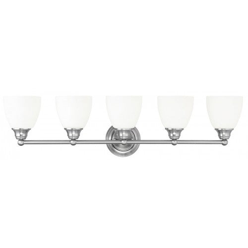 5 Light Brushed Nickel Bath Light Wall Sconce Livex