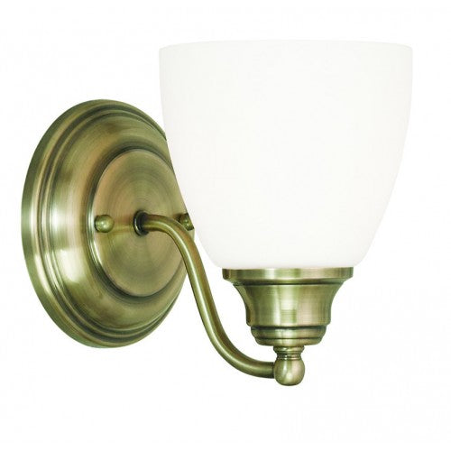 1 Light Antique Brass Wall Sconce Wall Sconce Livex