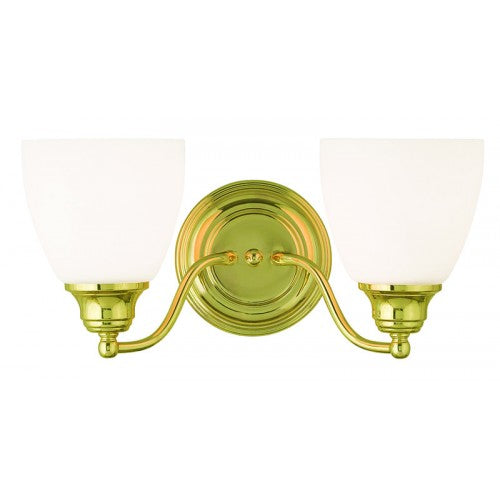 2 Light Polished Brass Bath Light Wall Sconce Livex