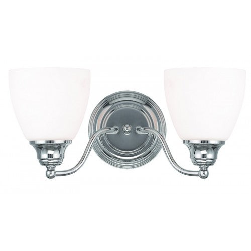 2 Light Polished Chrome Bath Light Wall Sconce Livex