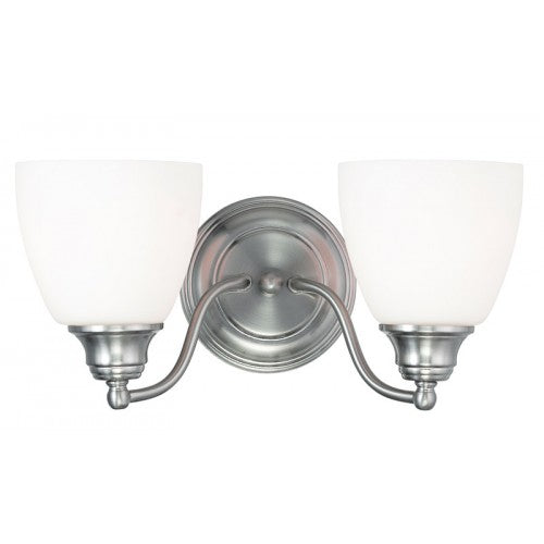 2 Light Brushed Nickel Bath Light Wall Sconce Livex