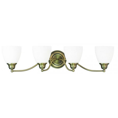 4 Light Antique Brass Bath Light Wall Sconce Livex