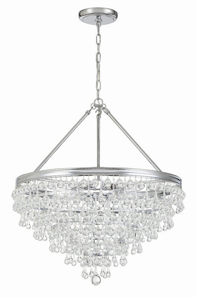 Calypso 8 Light Crystal Teardrop Polished Chrome Chandelier Chandelier Crystorama