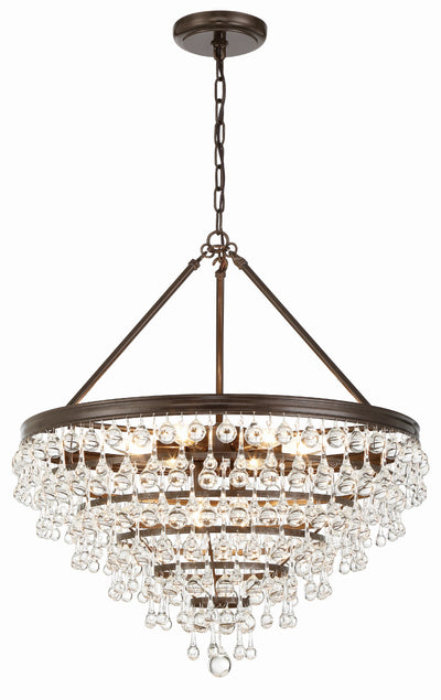 Calypso 8 Light Crystal Teardrop Vibrant Bronze Chandelier Chandelier Crystorama