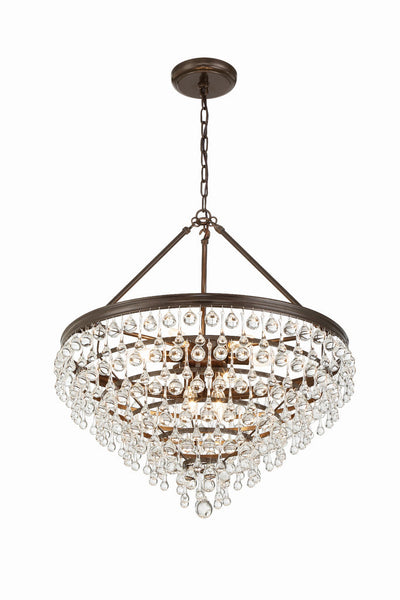 Calypso 8 Light Crystal Teardrop Vibrant Bronze Chandelier Chandelier Crystorama