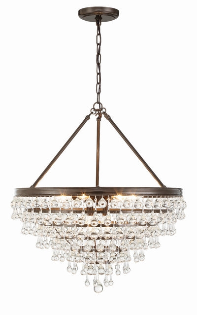 Calypso 8 Light Crystal Teardrop Vibrant Bronze Chandelier Chandelier Crystorama