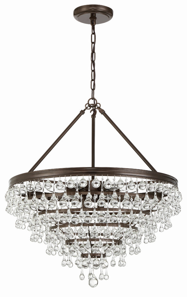 Calypso 8 Light Crystal Teardrop Vibrant Bronze Chandelier Chandelier Crystorama