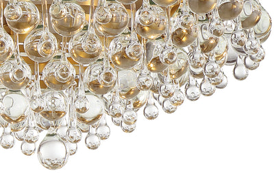 Calypso 6 Light Crystal Teardrop Vibrant Gold Flush Mount Semi Flush Crystorama