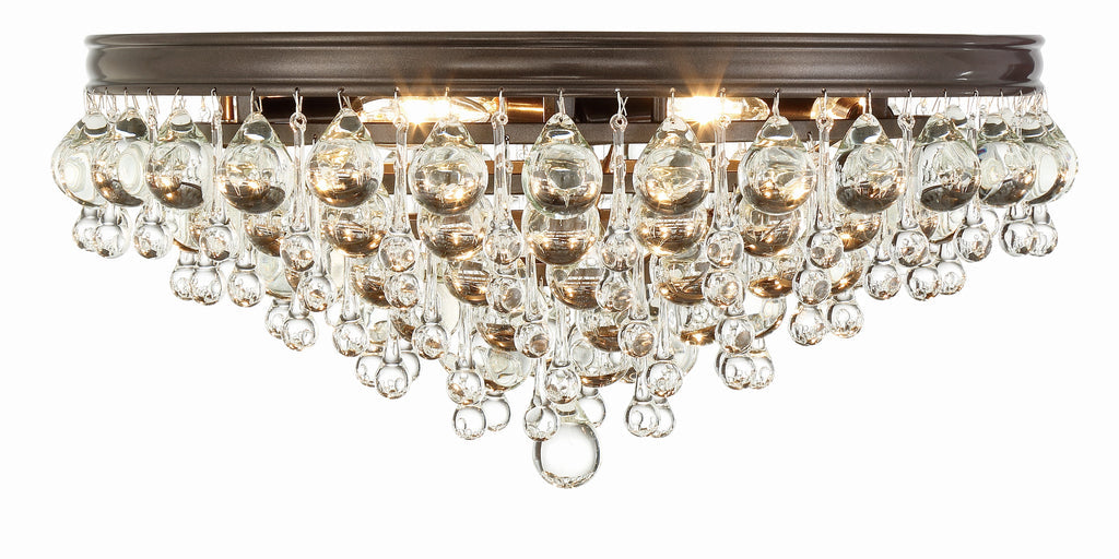 Calypso 6 Light Crystal Teardrop Vibrant Bronze Flush Mount Semi Flush Crystorama