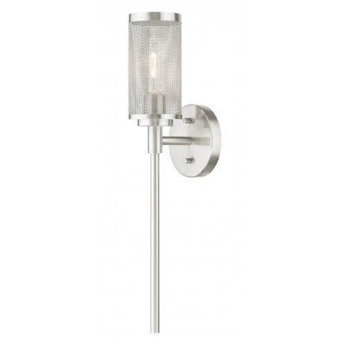 1 Light Brushed Nickel Wall Sconce Wall Sconce Livex