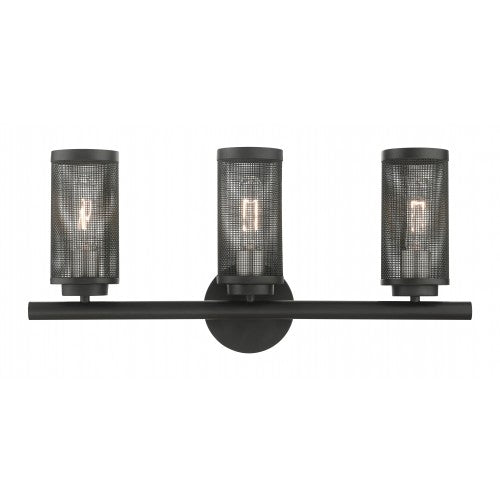 3 Light Black Bath Vanity Wall Sconce Livex