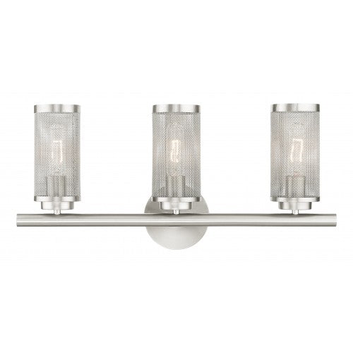 3 Light Brushed Nickel Bath Vanity Wall Sconce Livex