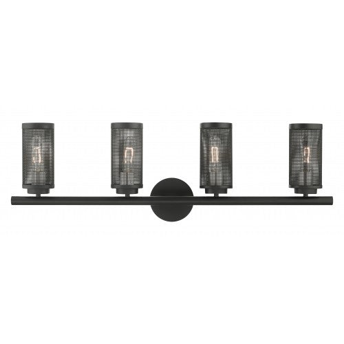 4 Light Black Bath Vanity Wall Sconce Livex