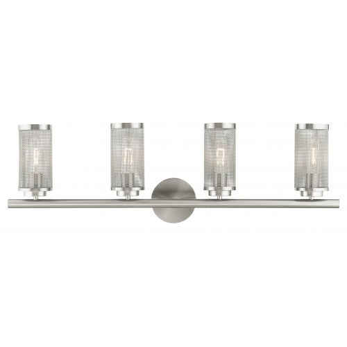 4 Light Brushed Nickel Bath Vanity Wall Sconce Livex