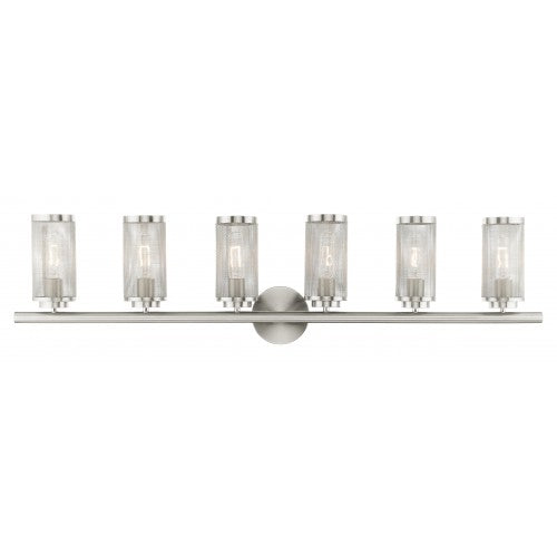 6 Light Brushed Nickel Bath Vanity Wall Sconce Livex