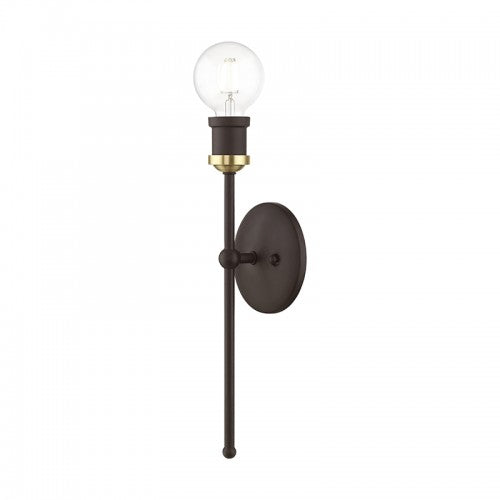 1 Light Bronze with Antique Brass Accents ADA Single Sconce Wall Sconce Livex