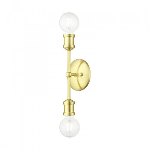 2 Light Satin Brass ADA Vanity Sconce Wall Sconce Livex