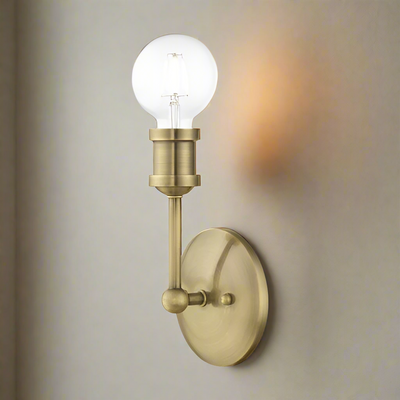 1 Light Antique Brass ADA Vanity Sconce Wall Sconce Livex