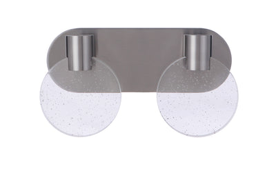 Glisten 2 Light LED Vanity in Brushed Polished Nickel Bath and Vanity Craftmade