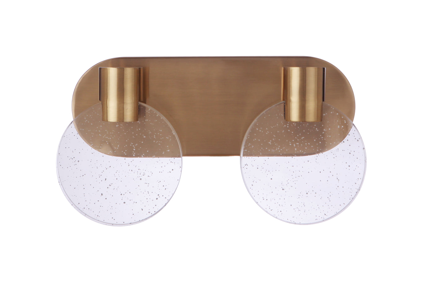 Glisten 2 Light LED Vanity in Satin Brass Bath and Vanity Craftmade