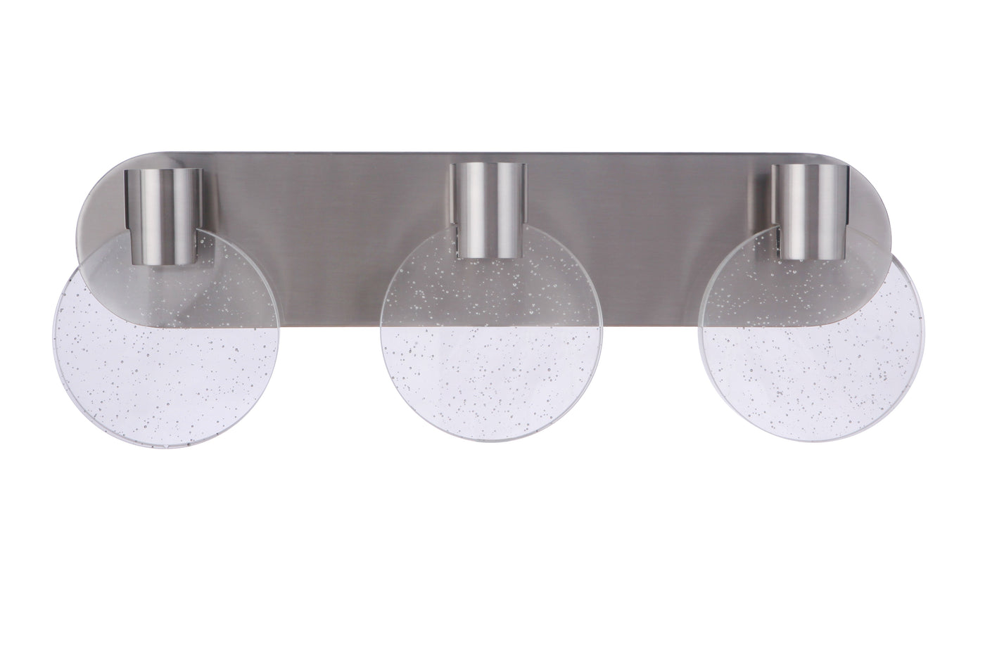 Antique Hardware Glisten 3 Light LED Vanity in Brushed Polished Nickel Bath and Vanity