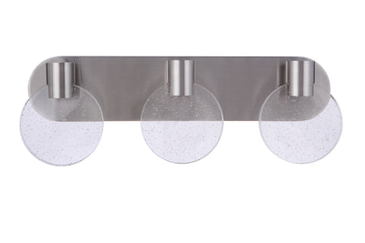 Antique Hardware Glisten 3 Light LED Vanity in Brushed Polished Nickel Bath and Vanity
