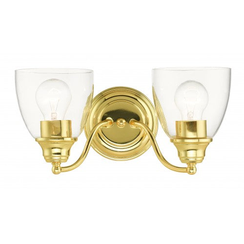 2 Light Polished Brass Vanity Sconce Wall Sconce Livex