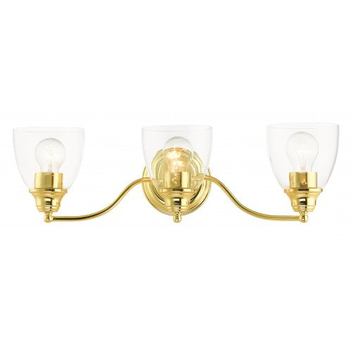 3 Light Polished Brass Vanity Sconce Wall Sconce Livex