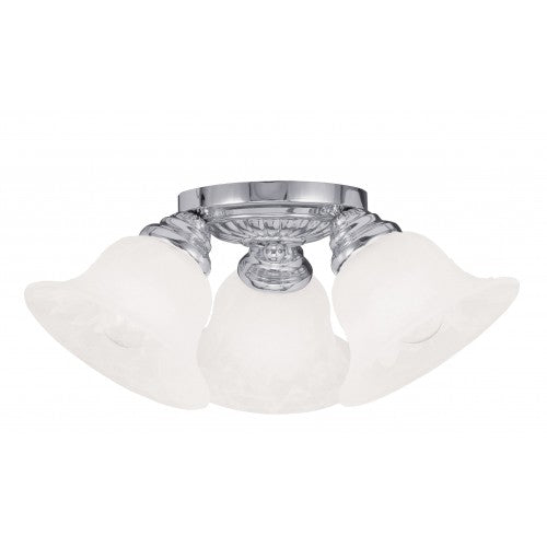 3 Light Polished Chrome Ceiling Mount Semi Flush Livex