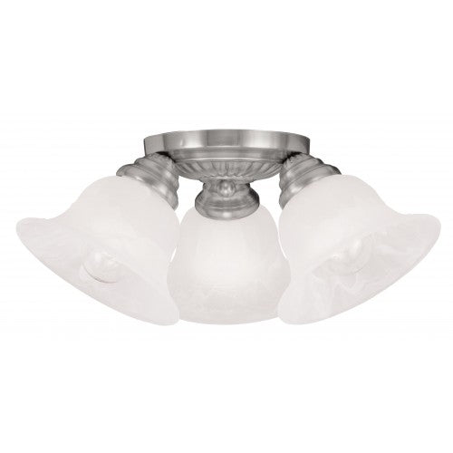 3 Light Brushed Nickel Ceiling Mount Semi Flush Livex