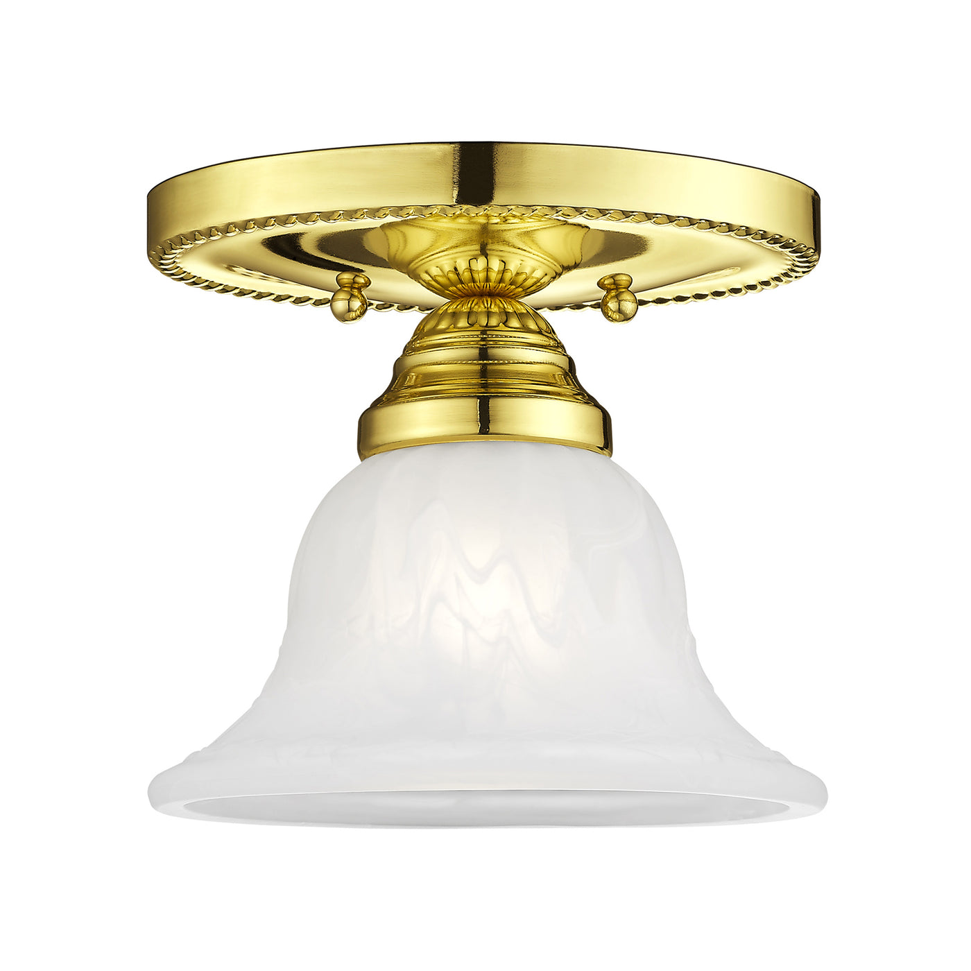 1 Light Polished Brass Ceiling Mount Semi Flush Livex