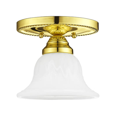 1 Light Polished Brass Ceiling Mount Semi Flush Livex