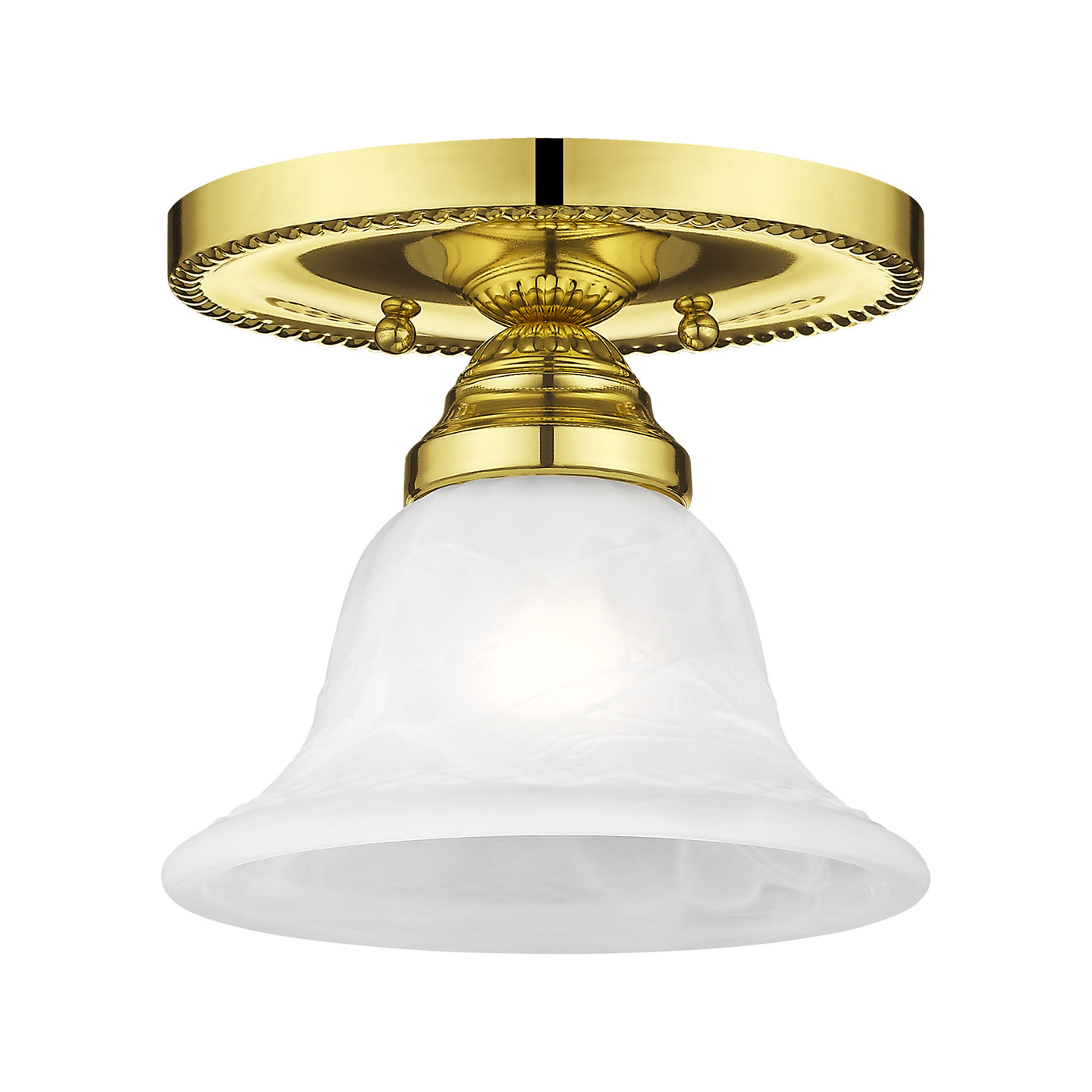 1 Light Polished Brass Ceiling Mount Semi Flush Livex