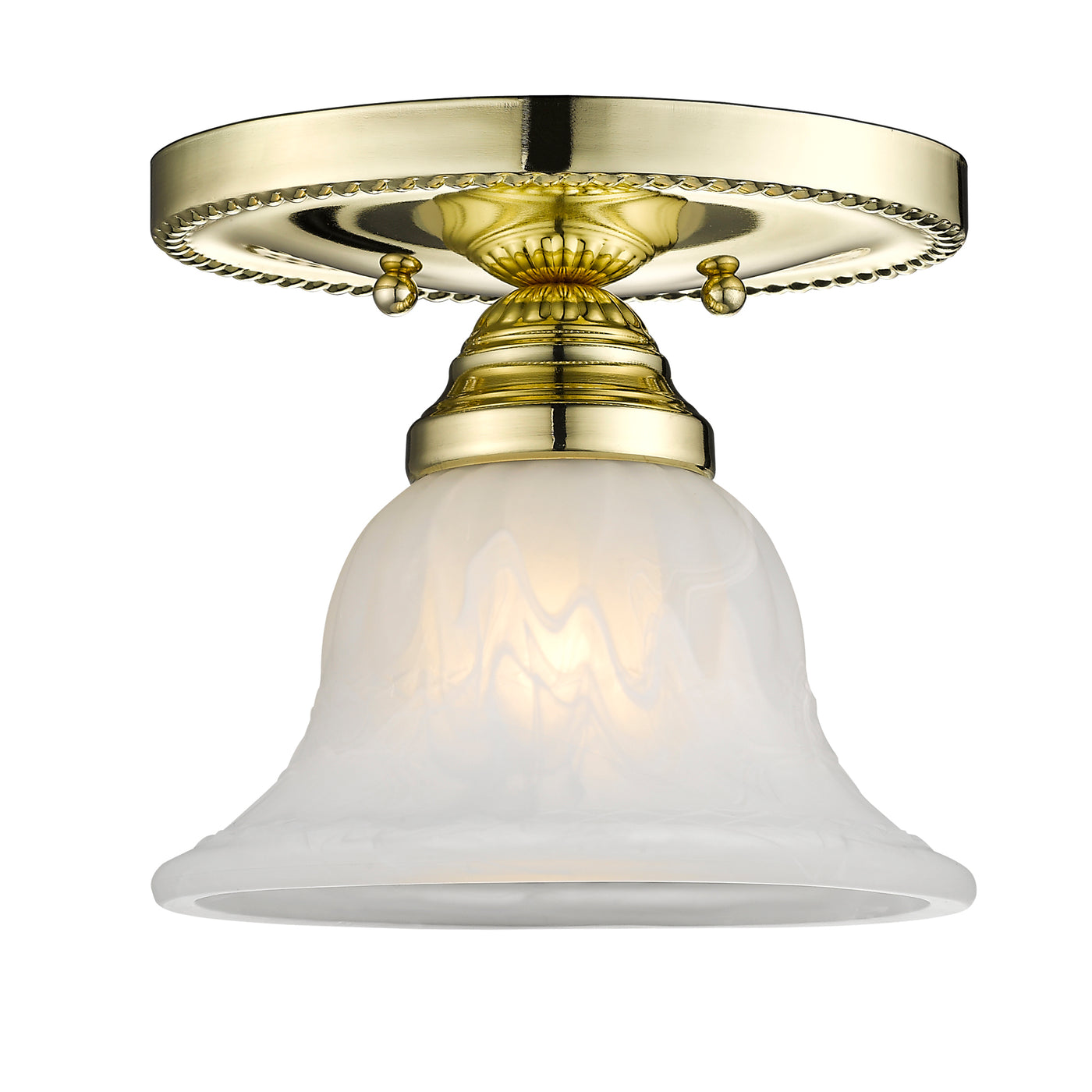 1 Light Polished Brass Ceiling Mount Semi Flush Livex